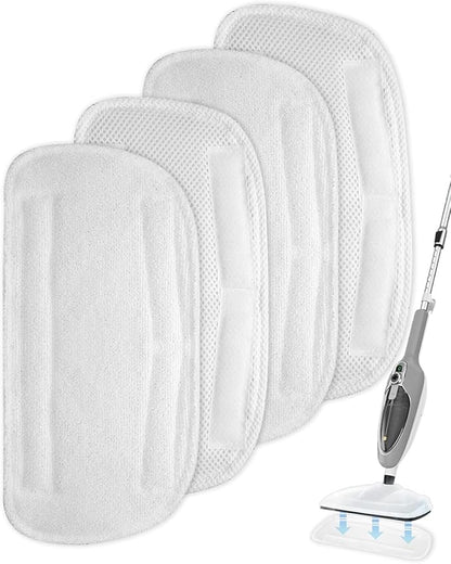Steam Mop Pads Compatible with GorFanty Steam Mop GF-6610B/GF-6610, Replacement Steam Pads Compatible with Neugo NE033/NE033M & Mxnsewr Steam Mop, Steam Replacement Pads -4 Pack, White