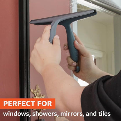 Full Circle Clean Ocean Squeegee - Shower, Glass, Window, Tile, Windshield - Streak-Free Finish with Rotating Hook for Easy Storage