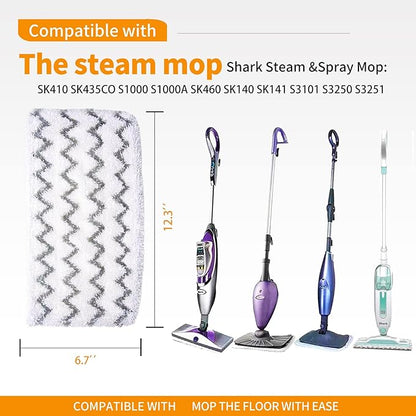 4 Pack Steam Mop Pads for Shark S1000 S1000A S1000C S1000WM S1001C Replacement Steamer Mop Pads ，Washable Microfiber Mop Pads for All Hard Floors