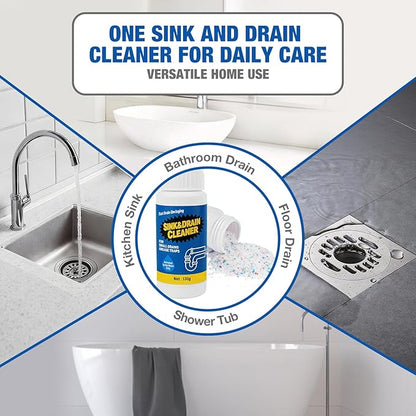 Sink Drain Cleaner Powder: Household Drain Clog Remover for Sink Shower Tub Kitchen Bathroom Pipes Floor Drains - Easy-to-Use Home Unclogging Opener (4 Pack)