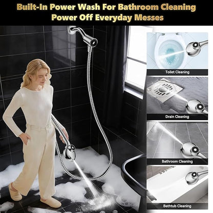 High Pressure Filtered Shower Head with Handheld, Upgrade Magnetic 10-Mode Handheld Showerhead Built-in Power Wash for Bathroom Cleaning, Detachable Shower Head with 71" Shower hose