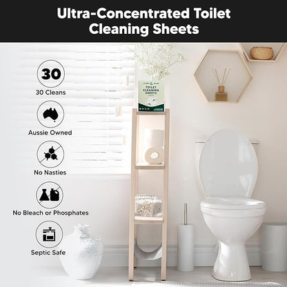 Lucent Globe Toilet Cleaning Sheets | Strips - Tough on Dirt & Stains - Safe for Toilets & Septic Systems - Convenient and Travel Friendly Toilet Bowl Cleaner - Fresh Eucalyptus