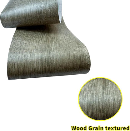 Teemall 10M Wood Grain Removable PVC Waterproof Border Wall Decor Self Adhesive Kitchen Bathroom Tiles Sticker Wallpaper Mirror Frame Sticker (Gray)