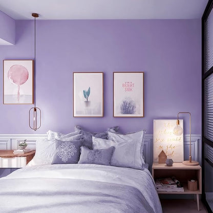 HeloHo 118"X15.7" Purple Wallpaper Solid Color Peel and Stick Wallpaper Purple Contact Paper for Bedroom Self-Adhesive Removable Renter Friendly Wall Paper for Wall Furniture Cabinet Covering Vinyl
