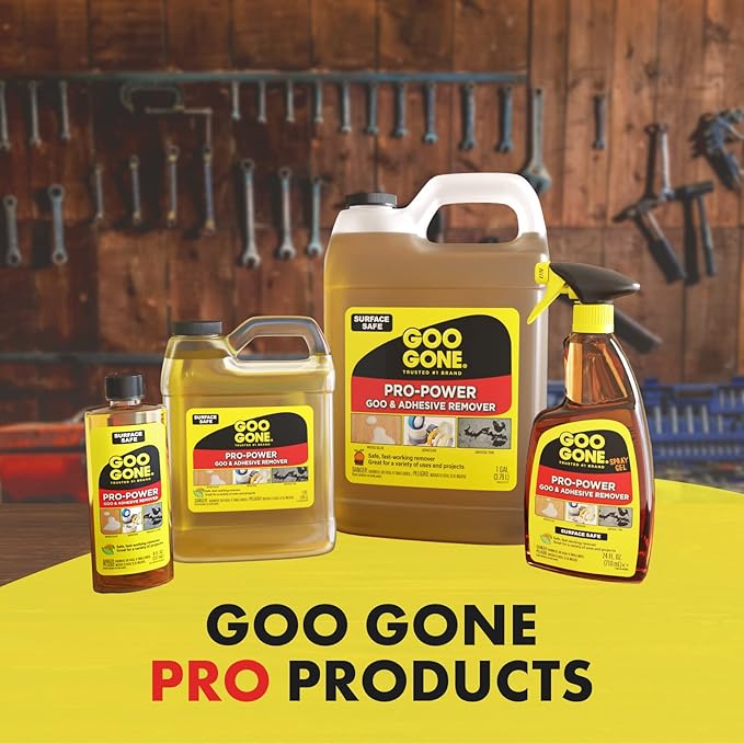 Goo Gone Pro-Power - 32 Ounce 2 Pack - Professional Strength Adhesive Remover, Removes Stickers, Tape, Grease and More