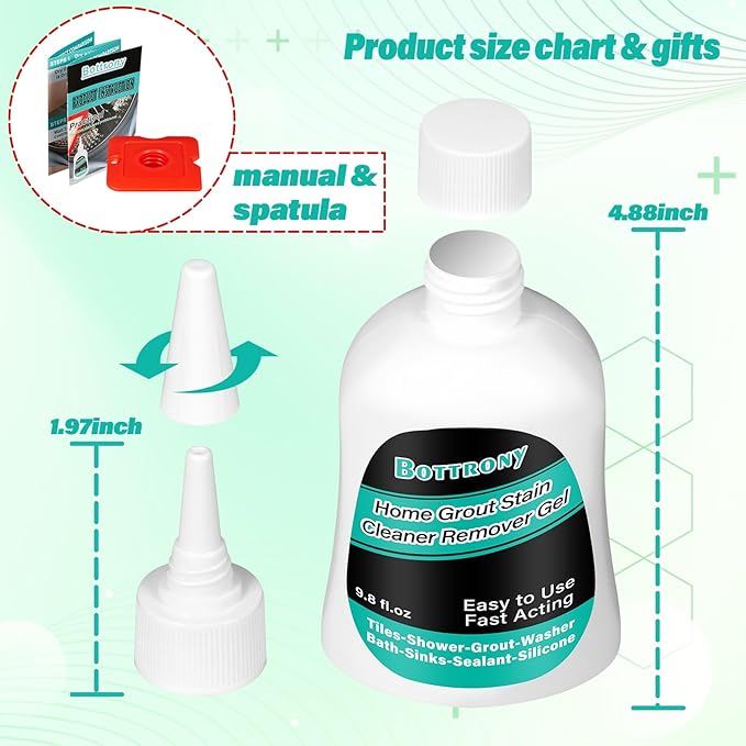 Mold Stain Remover Gel, 9.8 Fl Oz Washing Machine Cleaner, Black Stain Remover Gel for Refrigerator Strips, Grout, Shower, Window Sealant, Floor Tile, Toilet Silicone and Bathroom Sinks