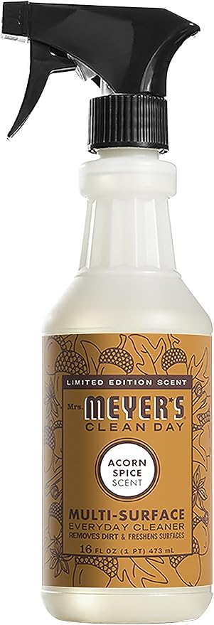 Mrs. Meyer’s Clean Day Multi Surface Everyday Cleaner, Acorn Spice Scent, Limited Edition Scent, Removes Dirt & Freshens Surfaces, 16 FL OZ Spray (Pack of 2)
