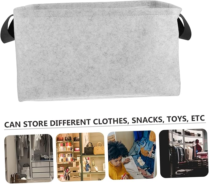 MAGICLULU Felt Storage Basket Wheels Lid Boys and Girls Toy Organizer Practical Laundry Basket for Pet Toys
