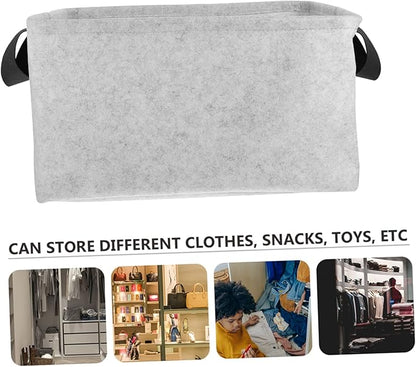 MAGICLULU Felt Storage Basket Wheels Lid Boys and Girls Toy Organizer Practical Laundry Basket for Pet Toys