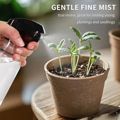 Cleaning Spray Bottles for Plants Misters Inside, 2 Pack 16.9 oz Squirt, Water Spray Bottle Mist Sprayer, No Leak Hair Mister Empty with Adjustable Nozzle (Transparent)
