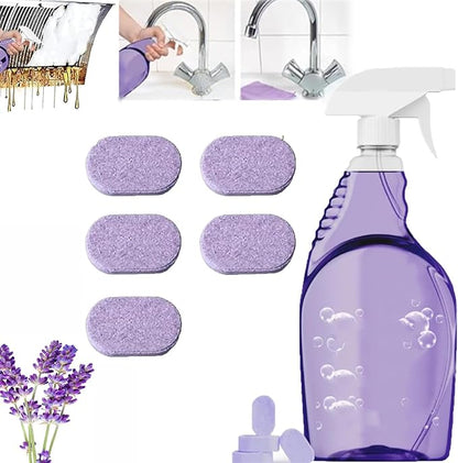 KISHAL All-Purpose Cleaning Spray With Cleaning Tablets,Multi Purpose Cleaning Spray,Multi-Surface Cleaner,Powerful Stubborn Stains Remover (1 Bottle+5 Cleaning Tablet)
