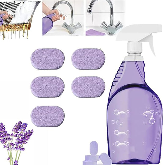 KISHAL All-Purpose Cleaning Spray With Cleaning Tablets,Multi Purpose Cleaning Spray,Multi-Surface Cleaner,Powerful Stubborn Stains Remover (1 Bottle+5 Cleaning Tablet)