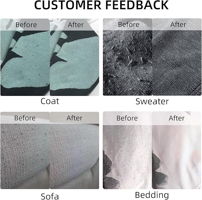 Sweater Fabric Shaver, ailyfu Rechargeable Electric Lint Remover with 6-Leaf Blades and Replaceable Stainless Steel Blade for Clothes, Sweater, Couch, Blanket, Curtain, Socks, Wool, Cashmere(Silver) …
