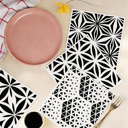 Swedish Dishcloths for Kitchen, 6 Pack Geometric Towels, Washable Absorbent Cellulose Sponge Cloths No Odor, Eco-Friendly Dish Cloths, Kitchen Gifts for Women, Home Kitchen Cleaning