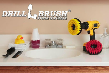 Bathroom Accessories - Bath Mat - Drill Brush Set - Power Scrubber Two Brush Kit - Floor Scrubber - Grout Cleaner - Pool Brushes - Hard Water Stains, Calcium, Mineral Deposits, Soap Scum, Rust Stains