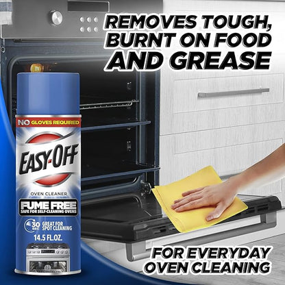 Bundle of Easy-Off Fume Free Oven Cleaner Spray, Lemon, 24oz, Removes Grease + Easy Off Heavy Duty Degreaser Cleaner Spray, 32 Ounce