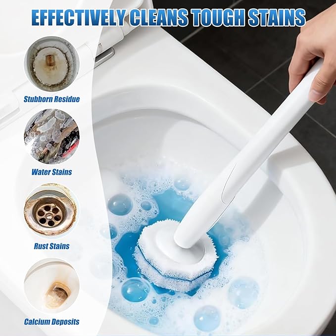 50PC Toilet Bowl Wand Refills, Replacement Heads for Bathroom Washroom Cleaning Pads, Disposable Toilet Brush Refills Compatible with Household Brushes Scrubbers Cleaning Refill Pack Local Stock