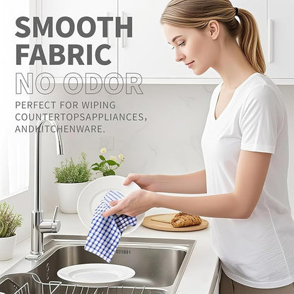 Oeleky Dish Towels for Kitchen, Cotton Kitchen Towels for Drying Dishes Pack of 8 (Multi C, 15X26 inches)