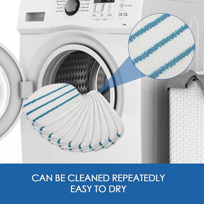 10 Pack Replacement Steam Mop Pads Cleaning Pad Fit for PurSteam ThermaPro Steam Mop Cleaner10-in-1 and Thermapro 211 steam mop