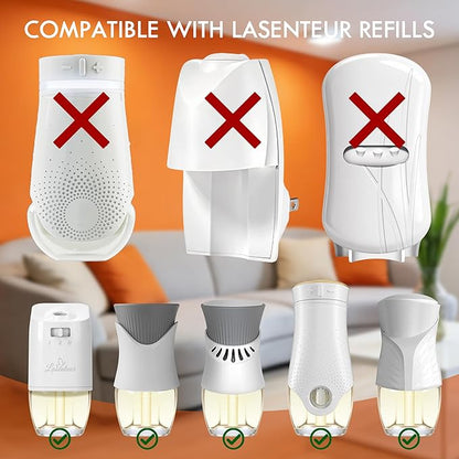 Plug In Air Freshener Starter Kit for Home, 12 Refills + 1 Warmer, Hawaiian, Jasmine & Fresh Cotton Scents for Bathroom & Office, Compatible with Air Wick & Glade, Not Include Glade Plus
