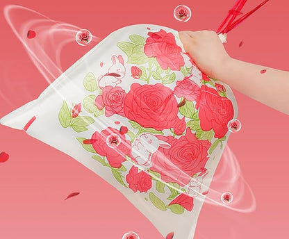 Rose Aroma Thickened Trash Bags, 80 Counts 4 Gallon 45x50Cm Kitchen Small No Tearing Required Bags with Drawstring for Bathroom, Office, Home Garbage Bags (Rose)