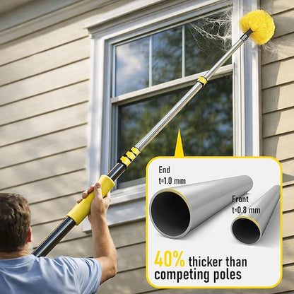 25 Foot High Ceiling Duster Kits with 4.5-18ft Heavy Duty Extension Pole, High Reach Duster for Cleaning,Microfiber Feather Duster,Cobweb Duster,Ceiling Fan Duster,Window Squeegee & Cleaner
