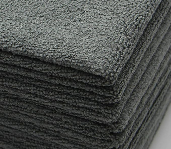 Microfiber Dish Cloths Ultra Absorbent Kitchen Dish Rags for Washing Dishes Fast Drying Cleaning Cloth 12InchX12Inch 10 Pack Gray