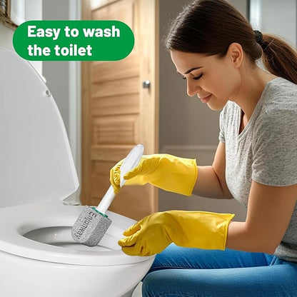 Pumice Stone Toilet Bowl Cleaner,Bathroom Cleaner Brush Toilet Wand Refills with 30CM Long Handle for Remove Hard Water Stains with 1 Wand+ Pumice Stones (20 Pack Stone)