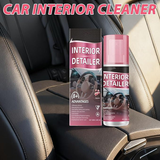 2Pcs Car Interior Cleaner, New Polishing Cleaner, All Purpose Car Interior Detailer Spray, Interior Detailer Spray Suitable for Cleaning Rubber, Plastic, Leather Surfaces Inside the Car (2*100ML)