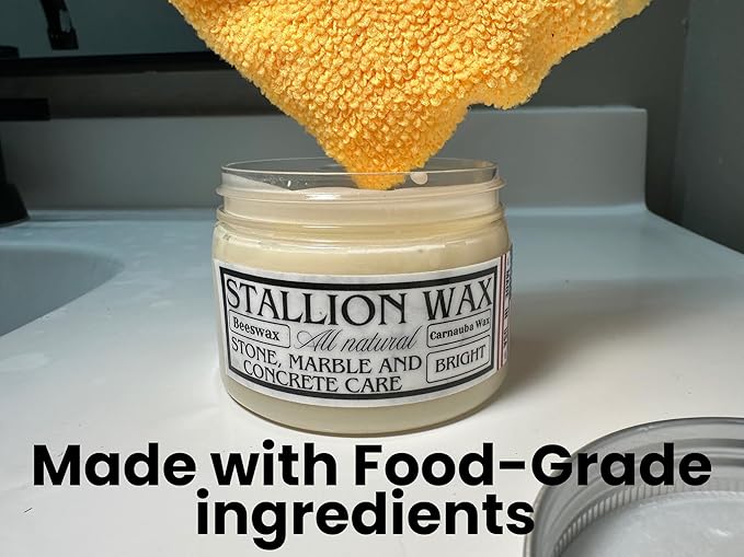 Granite Waterproofing Cleaner Wax – Protects & Waterproofs Light Stone Surfaces into a Radiant stain proof Finish - Instantly seal Marble, Quartz, & Soapstone – Luxury Countertop Shine – Made in USA