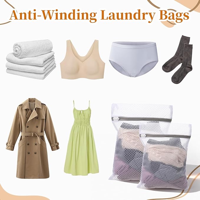 cobee 4 Pcs Mesh Laundry Bags for Delicates, Honeycomb Mesh Laundry Bags with Zipper Lingerie Bag Durable Wash Bag for Washing Delicates Clothes Socks Bra Lingerie