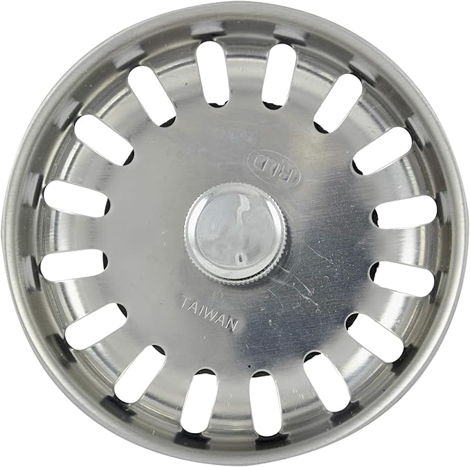 Danco 88275 3-1/4 inch Kitchen Sink Basket Strainer Splash Guard with Stationary Post, Stainless Steel