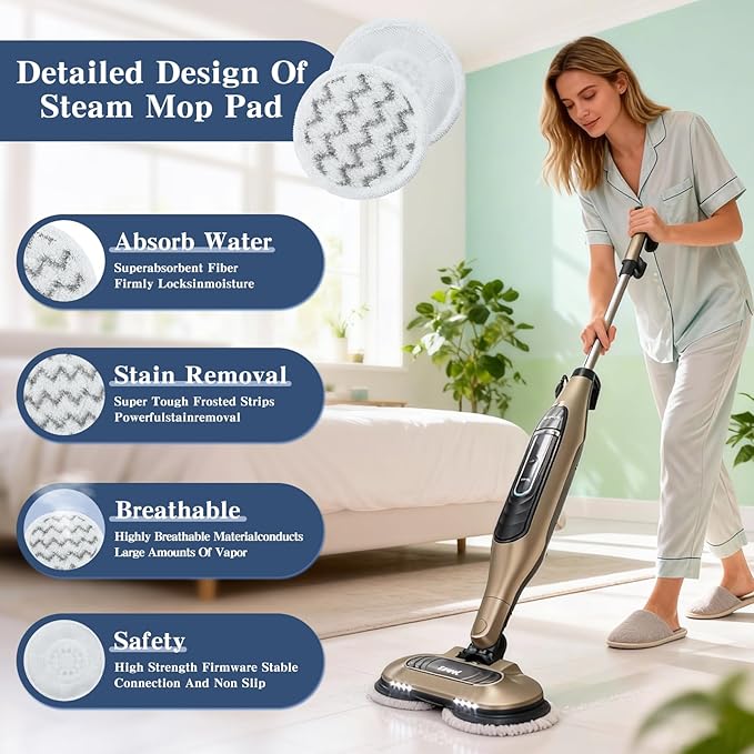 Brush Head for Shark Steam Mop S7000/S7001/S8201 Series Steam Mop Pads Replacement - Upgrade Brush Heads with Nylon Bristles, Deep Clean Hardwood & Tile Floors, Scratch-Free Polish(2Blue,2Gray)