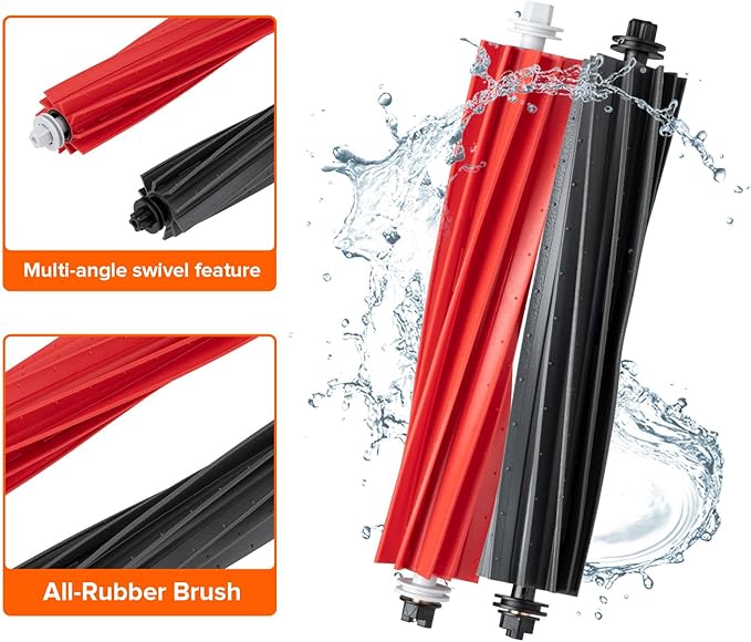 roborock Dual Main Brush Replacement for S8, S8+, Q5 Pro, Q5 Pro+, Q8Max and Q8Max+ Robot Vacuum Cleaner, Two Roller Brushes Included, Roller Brush Accessories Kit