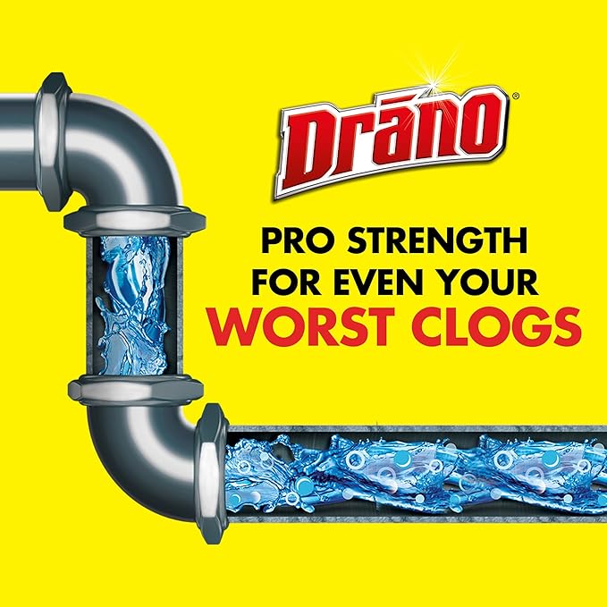 Drano Max Gel Drain Clog Remover and Cleaner for Shower or Sink Drains, Unclogs and Removes Hair, Soap Scum, Blockages, Commercial Line, 42 oz (Pack of 2)