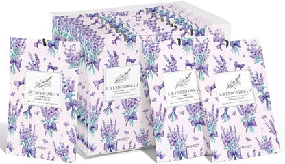 MYARO 20 Pack Lavender Scented Sachets - Drawer & Closet Air Freshener Bags, Natural Odor Eliminator for Car, Home, Bedroom, Office & Travel