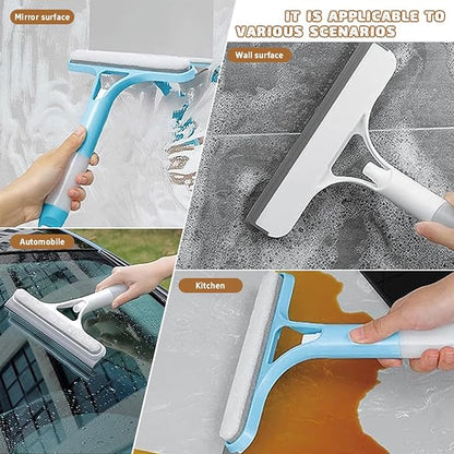 3 in 1 Window Cleaning Scraper,3 in 1 Spray Squeegee,2025 New with Brush and Built-in Spray BottleAll-Purpose,All-Purpose Window Cleaner Tool (Yellow)