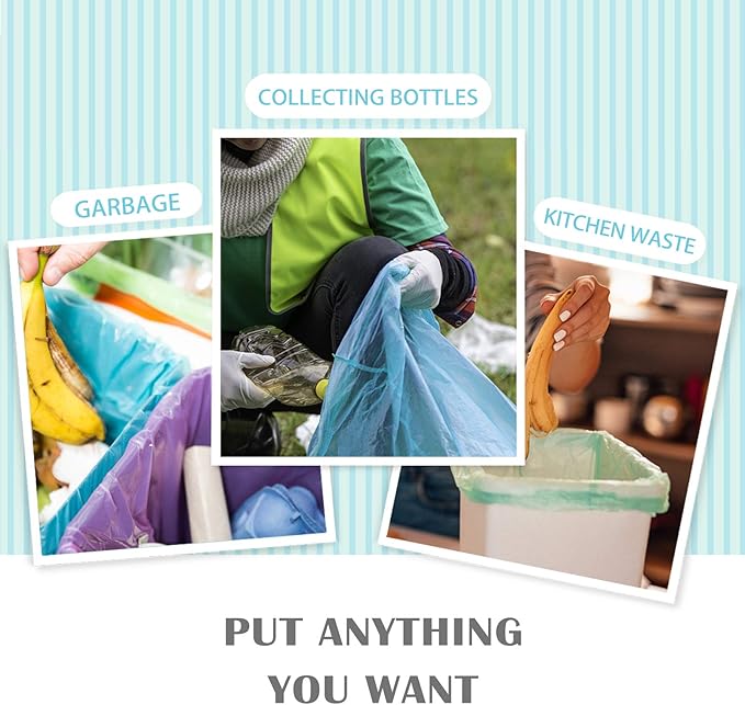 Teivio Small Trash Bags 4 Gallon 160 Counts Clear Colorful Garbage Bags, Bathroom Trash Can Bin Liners, Plastic Bags for home office kitchen, fit 12-15 Liter, 3,3.5,4.5 Gal, Colorful