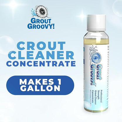Grout Groovy! Heavy Duty Cleaning Concentrate – 8 oz Plant-Based Tile Cleaner for Bathroom, Kitchen & Floor Grout | Makes 1 Gallon | Safe, Non-Toxic Deep Cleaning Solution for Stains & Dirt