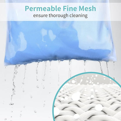 OTraki 12x16 Inch Mesh Laundry Bag 2 Pack Small Lingerie Sock Bag Washing Machine Soft Fine Mesh Zipper Laundry Bra Underwear Wash Bag for Home Travel Don't Drying, Melting 140-176℉ White