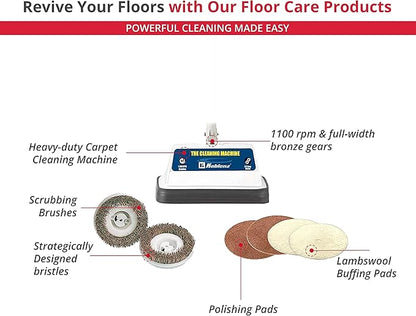 Koblenz Shampooer and Polisher, Floor Shampooer and Polisher, Hard Floor Cleaner, Heavy-duty Carpet Cleaning Machine with Scrubbing Brushes and Polishing Pads, 3 Speeds, Blue/Gray (P-620BA)