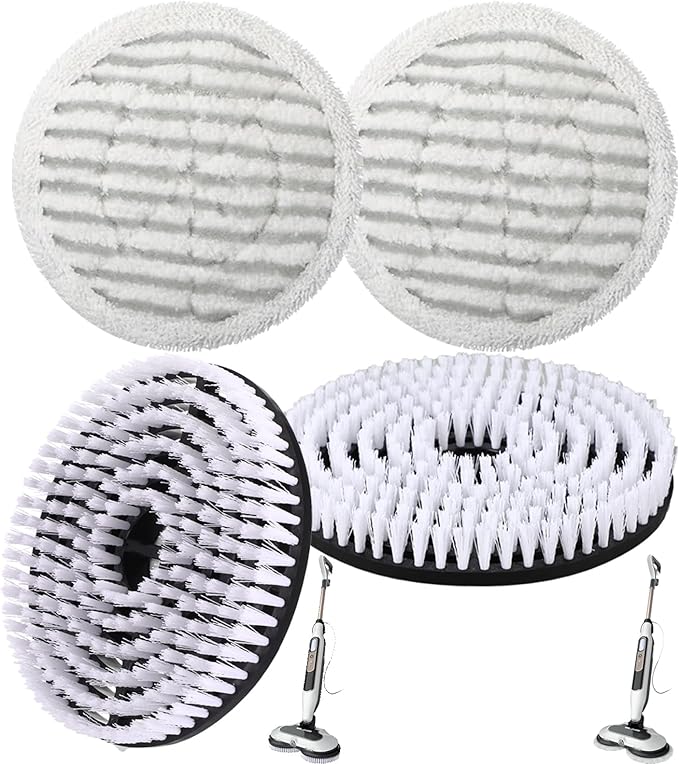Steam Mop Replacement Pads for Shark S8201 S8002BRN S7001 S7201 S7000AMZ S7000 S7005 S7020 S7001C Steam Mop Brush, Steam & Scrub All-in-One Scrubbing and Sanitizing, Dirt Grip Scrub Washable Pad/Brush
