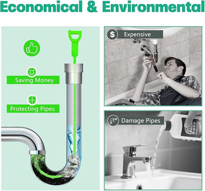 Longer Drain Clog Remover Sink Snake: 3 Pcs Hair Remover Tools for Shower Bath and Bathtub（25in Longer Size）