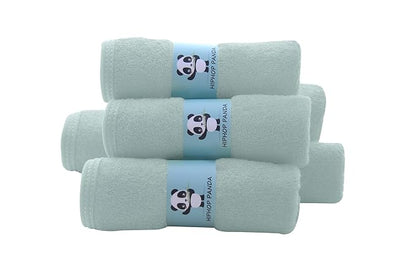 HIPHOP PANDA Baby Washcloths, Rayon Made from Bamboo - 2 Layer Ultra Soft Absorbent Newborn Bath Face Towel - Reusable Baby Wipes for Delicate Skin - Green, 12 Pack