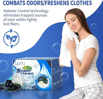 YUCO Pods Laundry Detergent Hypoallergenic, Deep Cleaning Laundry Pods, Powerful 3-in-1 Clean in One Step, Helps to Keep Garment Fresh,Clean,Soft (1 Box of 20 Pod,Net 20g/Pod,Net 400g)