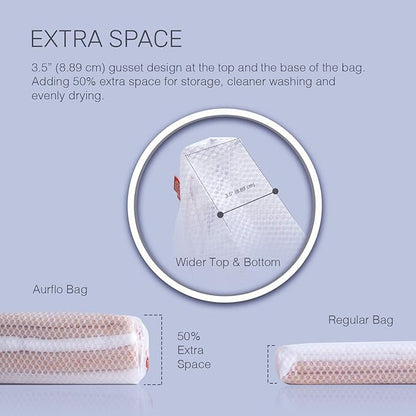 Mesh Laundry Bags for Delicates – 2 XLarge Durable Net with Anti Rust Zipper, Hanging Loop-Garment Safe Wash Bags and Organizer for Washing Machine, Lingerie, Jacket, Bra, Shoes, Sweater, Travel.