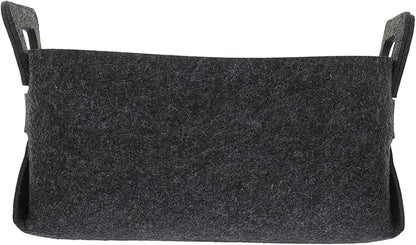 Luxshiny Felt Laundry Basket Handles Deep Gray Folding Storage Bin for Dirty Clothes Toys and Household Items Multifunctional Organizer for Bedroom and Nursery