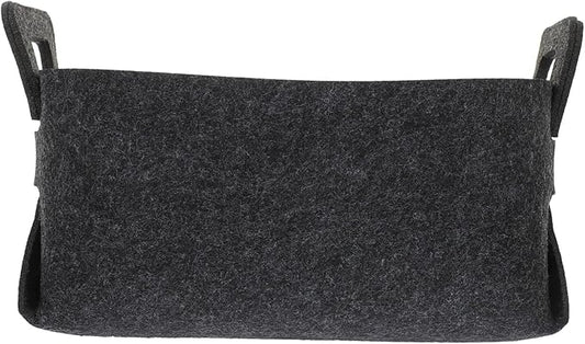 Luxshiny Felt Laundry Basket Handles Deep Gray Folding Storage Bin for Dirty Clothes Toys and Household Items Multifunctional Organizer for Bedroom and Nursery