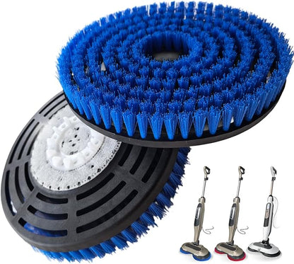 Steam Mop Pads Replacement Brush Head for Shark Steam and Scrub Mop S7000/S7001/S8201/s7201 Series Brush Heads with Nylon Bristles, Deep Clean Hardwood & Tile Floors Grout, Scratch-Free Polish(blue)
