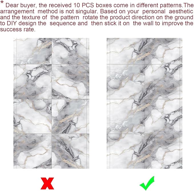 Chejiaye 22pcs Marble Peel and Stick Backsplash Surface Waterproof Wall Panels,Self-Adhesive Marble PVC Foam Wall Panels for Kitchen, Bathroom - 11.8"x11.8" Kitchen Tile(Not Real Tiles,Colorful)